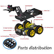 Механічний автомобільний комплект ArduinoLafvin 4WD з роботизованою рукою, фото 4