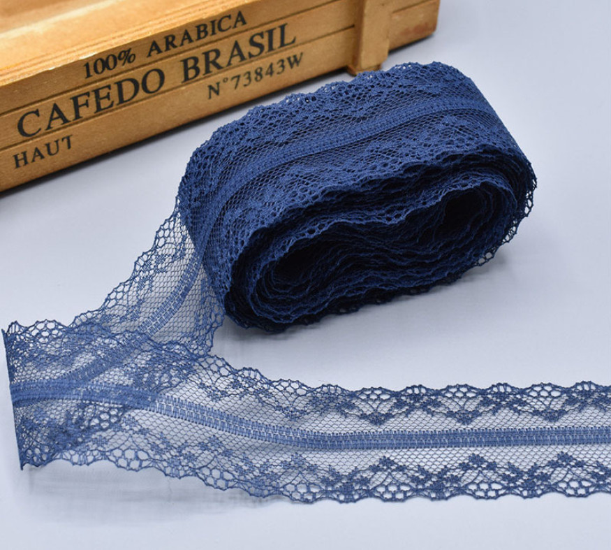 Мереживо сітка "Ніжність" 4 см, темно-синій