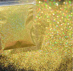 Глітер дрібний – золото голограмма АБ (10 гр)