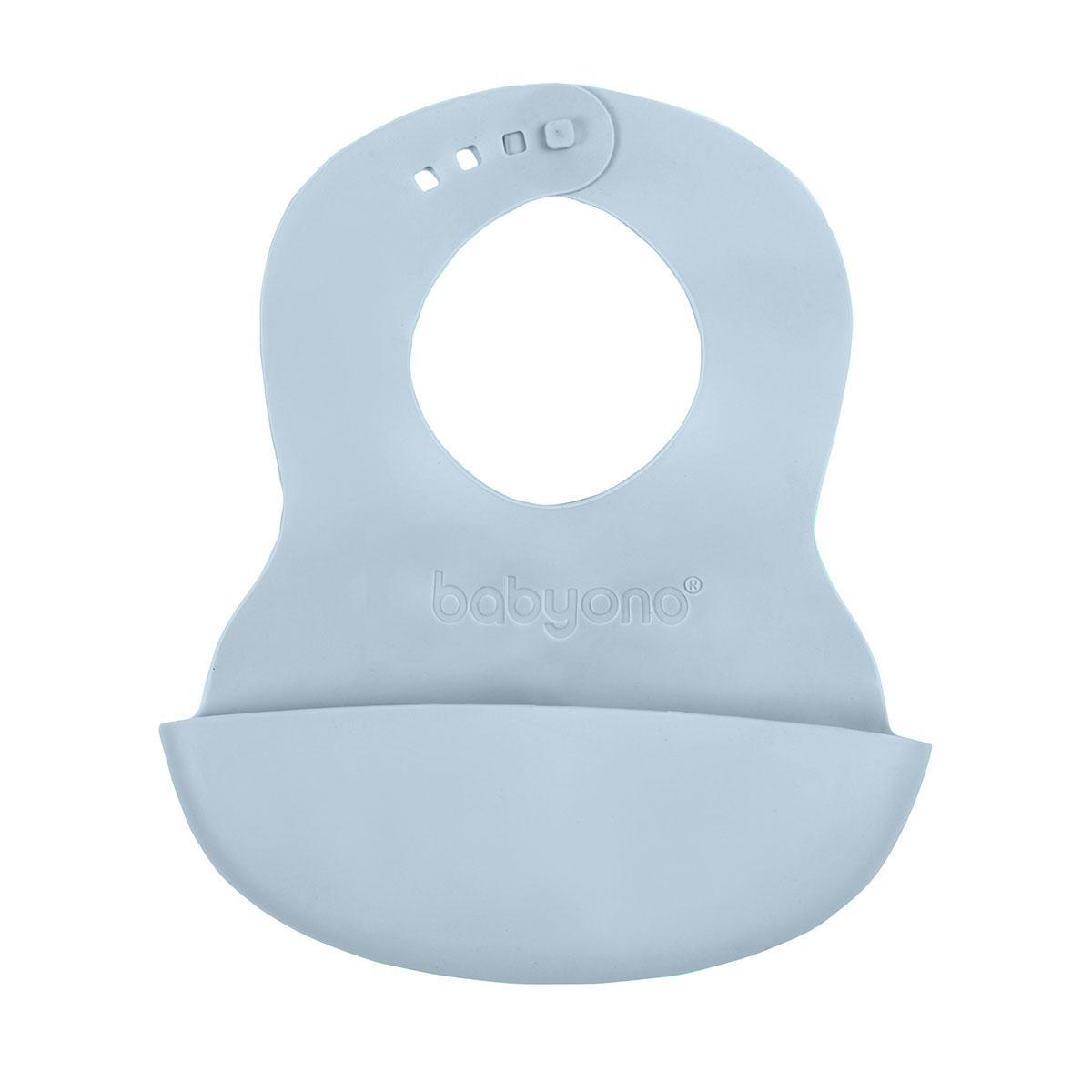 Нагрудник м'який з регульованою застібкою (32 см x 23 см) BabyOno Блакитний