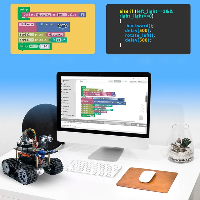 Набір Arduino UNO DIY Розумний танк робот Lafvin з навчальним посібником Набір Arduino UNO DIY Розумний танк робот Lafvin з навчальним посібником