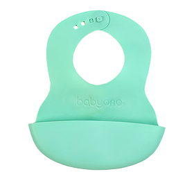 Нагрудник м'який з регульованою застібкою (32 см x 23 см) BabyOno Зелений