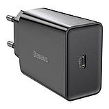 Мережевий зарядний пристрій Baseus Speed Mini Quick Charger 1C 20W EU Black, Type C, Quick Charge 3.0, фото 2