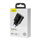 Мережевий зарядний пристрій Baseus Speed Mini Quick Charger 1C 20W EU Black, Type C, Quick Charge 3.0, фото 6