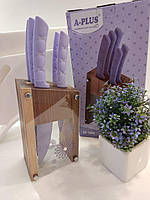 НАБІР ІЗ 5 НІЖІВ З КРАСИМИМИ РУЧКАМИ НА ПРОЗРАЧНОЇ ПІДСТАВКИ, фото 2