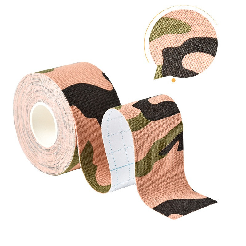Кінезіо Тейп 4 см х 5 м Кінезіологічний спортивний тейп стрічки Kinesiology Tape, камуфляж