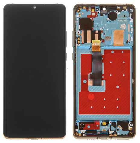 Дисплей (екран) для Huawei P30 Pro + touchscreen, чорний, OLED, оригінал (54) з передньою панеллю жовтогарячого, фото 1