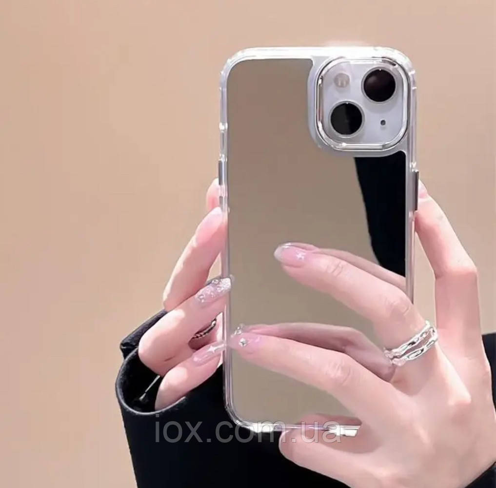 Дзеркальний чехол iphone 13 6.1дюйм срібний силиконовий