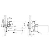 Смеситель для ванны Lidz Wawel 005 с поворотным изливом (c душевым гарнитуром) (k35) LDWAW005BLA45394 Black, фото 2