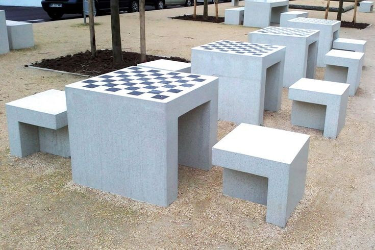 Гранітний стіл для шахів з натурального каміння "Вічна Шахівниця", фото 1