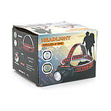 Налобний Ліхтарик Bailong BL-2001, 3 режими, корпус-пластик, водостійкий, ударостійкий, вбудований, фото 2