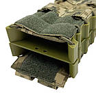 Тактичний подвійний пояс Molle Cordura 500D PU з IRR просоченням + 4 підсумка Піксель, фото 4