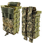 Тактичний подвійний пояс Molle Cordura 500D PU з IRR просоченням + 4 підсумка Піксель, фото 11