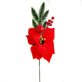 Гілка з ягодою і квіткою (Новий рік) 50 см