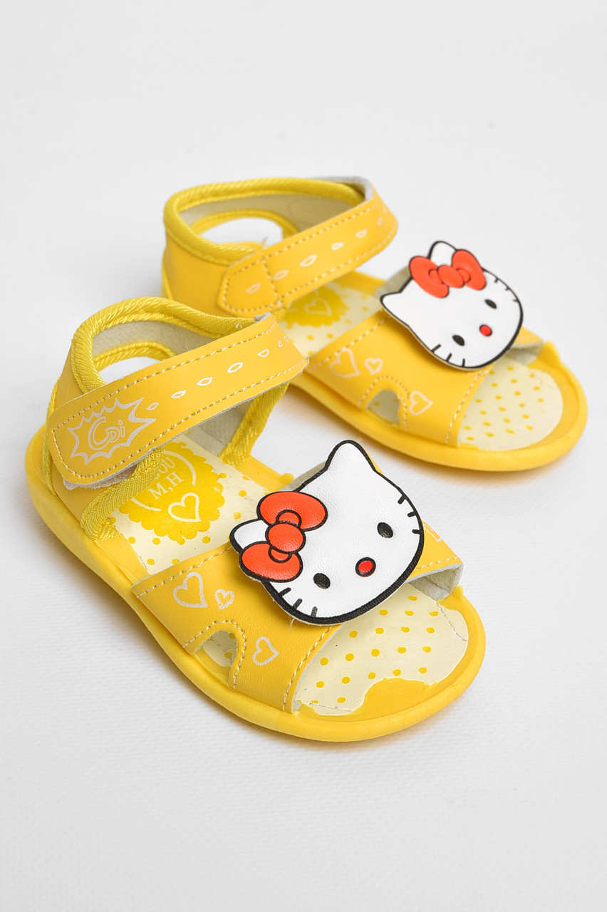 Босоніжки дитячі для дівчинки жовтого кольору 183550P, фото 1