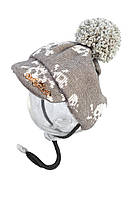 Зимова шапка "Черепа" розмір M VipDoggy сіра