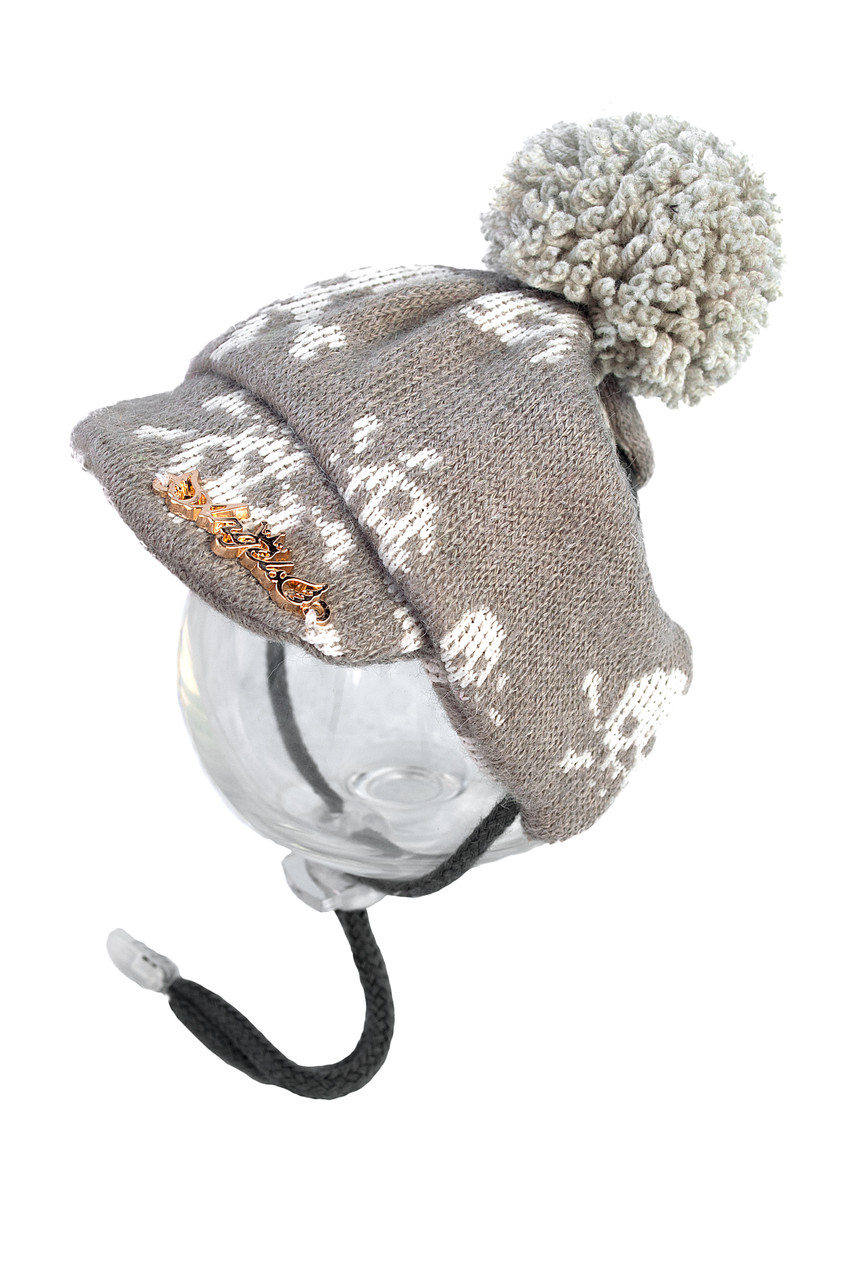 Зимова шапка "Черепа" розмір M VipDoggy сіра