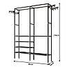 Підлогова вішалка для одягу з полицями (174×86×44см), CLOTHES RACK / Вішалка-стійка для одягу, фото 10