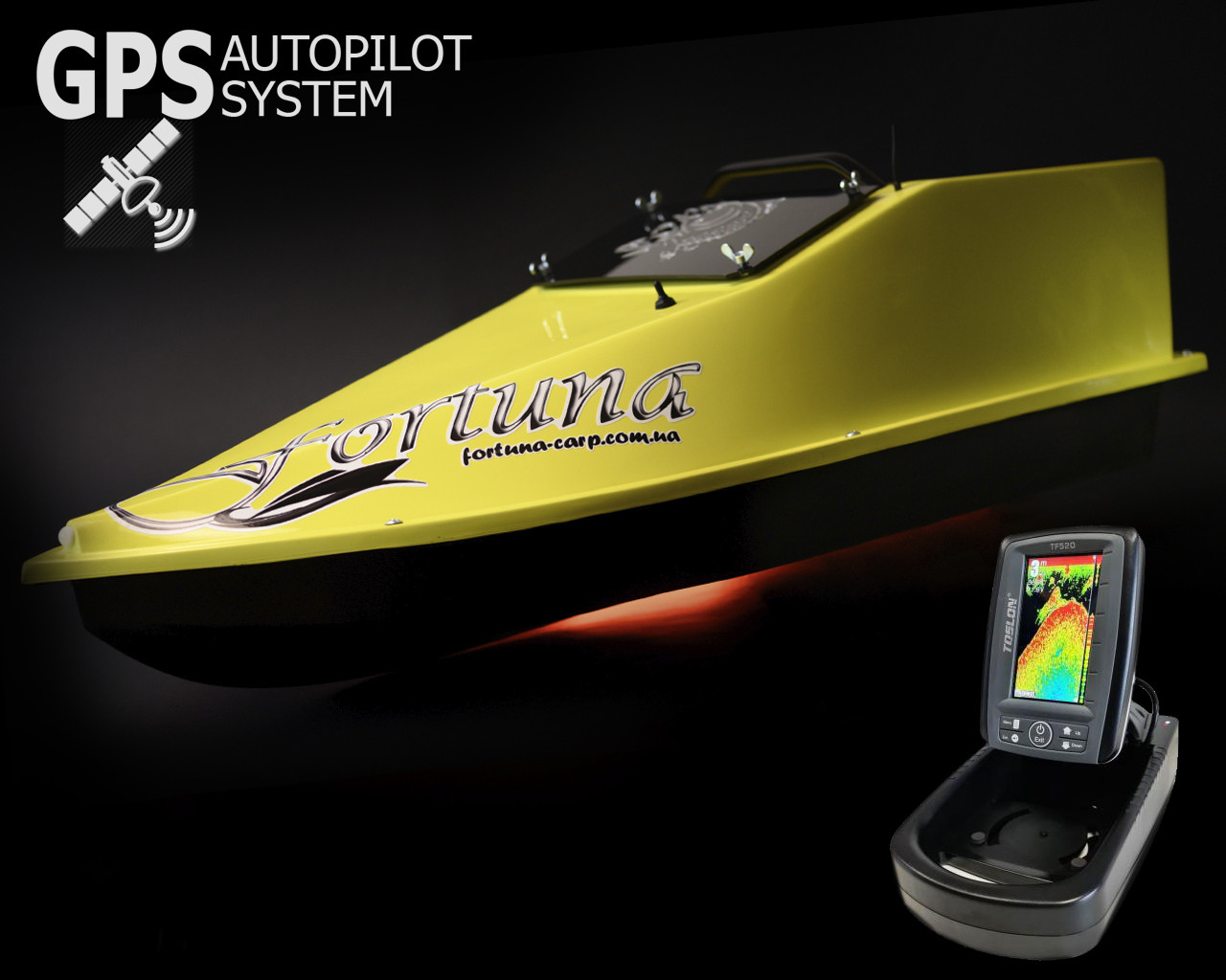 GPS (Cortex 6+1), Ехолот Toslon TF520, Професійний кораблик Фортуна (45000 mAh)