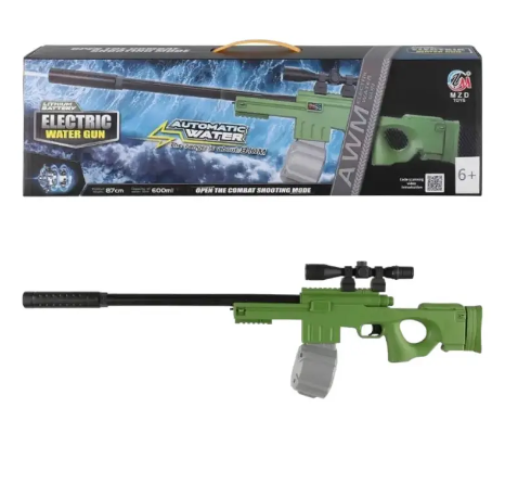 Водяний автомат 87см з прицілом на акумуляторі, USB зарядний, Зелений, M101