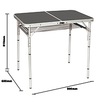 Туристичний Стіл Розкладний Bo-Camp Case Model 90x60 cm Grey (1404393) Кемпінговий Складаний Столик для риболовлі, фото 6