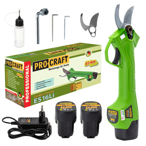 Акумуляторний секатор Procraft ES16Li (2 батареї)