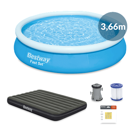 Басейн надувний з аксесуарами 5 елементів Bestway, фото 1