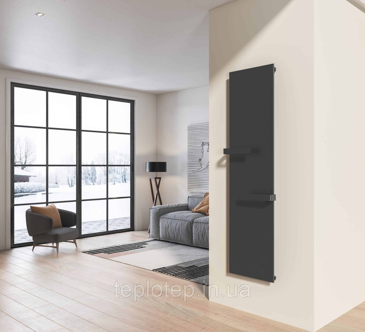 Verona з полицями 1800x450 мм Black Matt