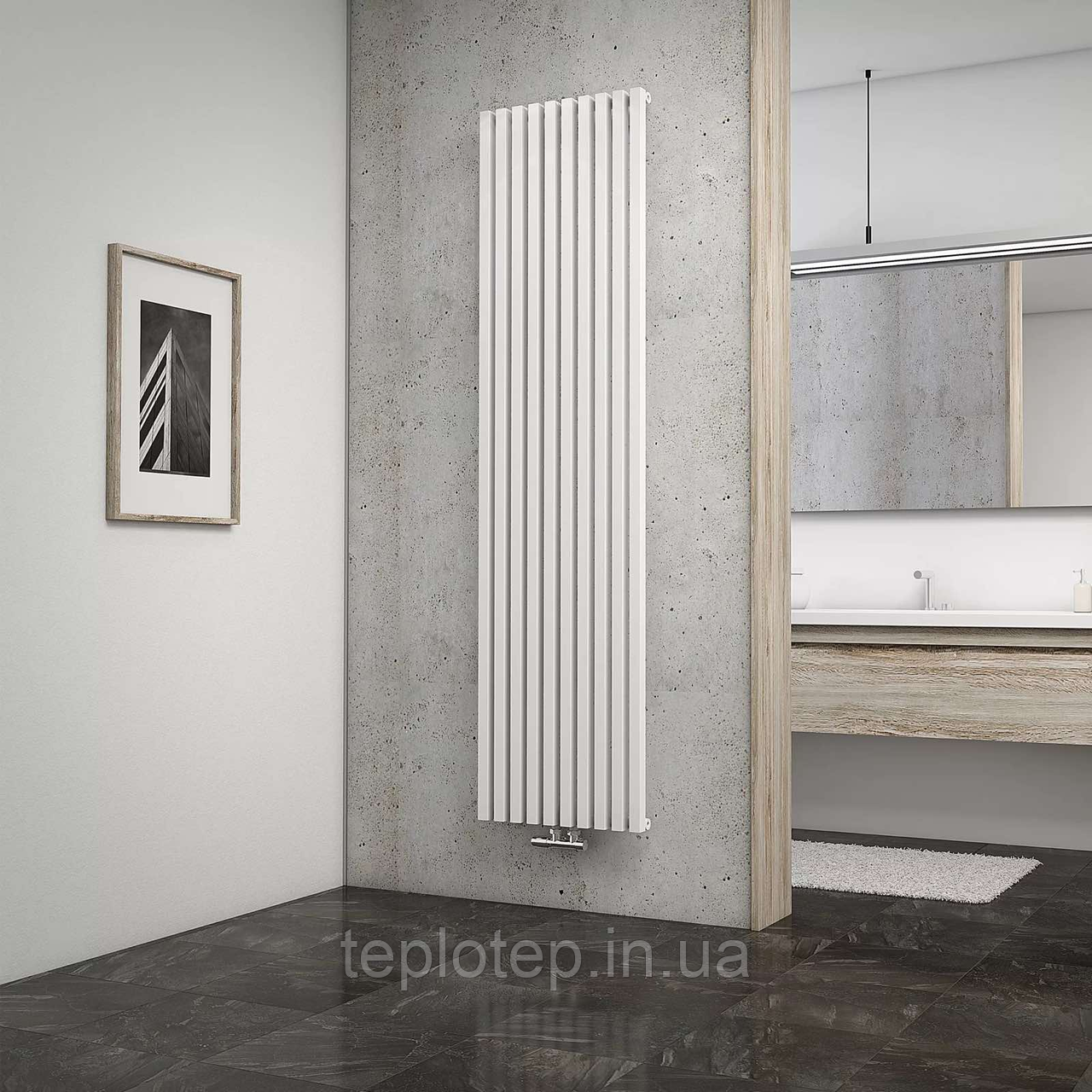 Вертикальний сталевий радіатор Paola 1 1800×460 білий