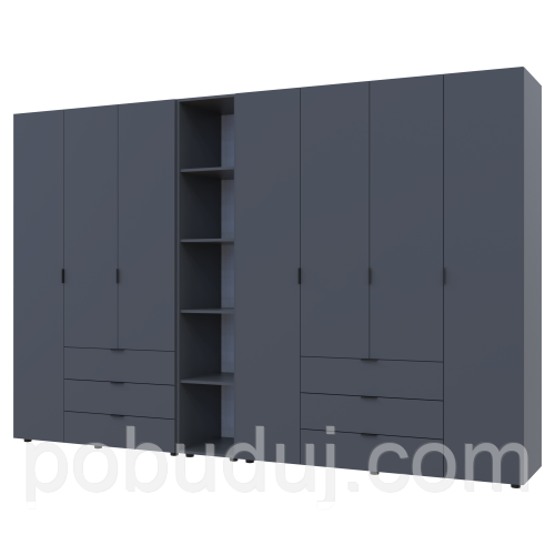 Комплект Doros Гелар 42005062 з етажеркою Графіт 309,4х49,5х203,4см (1932758851), фото 1