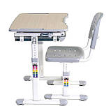 Парта та стільчик для дитини FunDesk Piccolino 664 x 474 x 540-760 мм Grey, фото 2