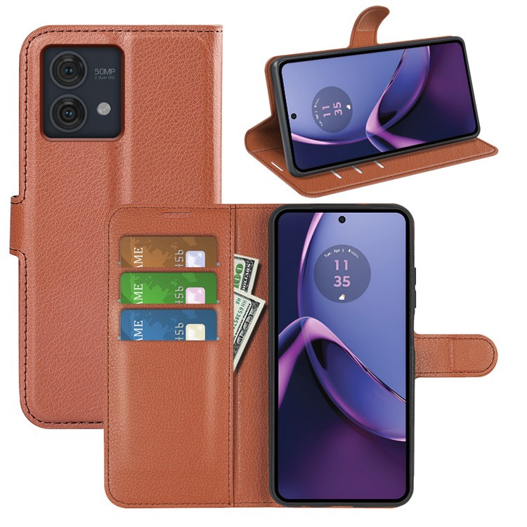 Чохол-книжка Litchie Wallet для Motorola G84 Brown