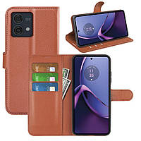 Чохол-книжка Litchie Wallet для Motorola G84 Brown