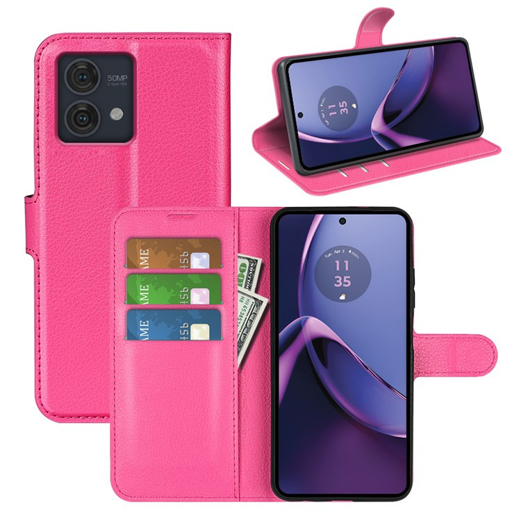 Чохол-книжка Litchie Wallet для Motorola G84 Rose