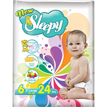Підгузки дитячі Newsleepy XL 6   (16 + кг) 24 шт