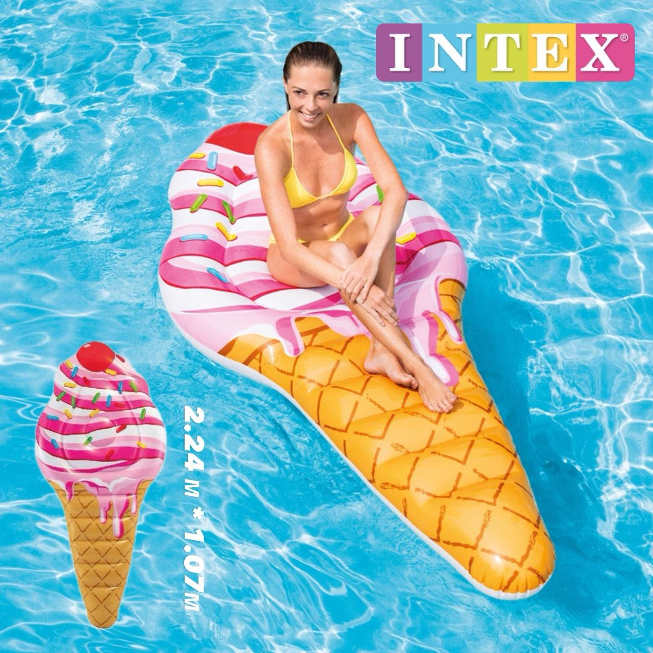 Дитячий надувний плотик для катання Intex 58762 «Морозиво», 210-97-24см, фото 1