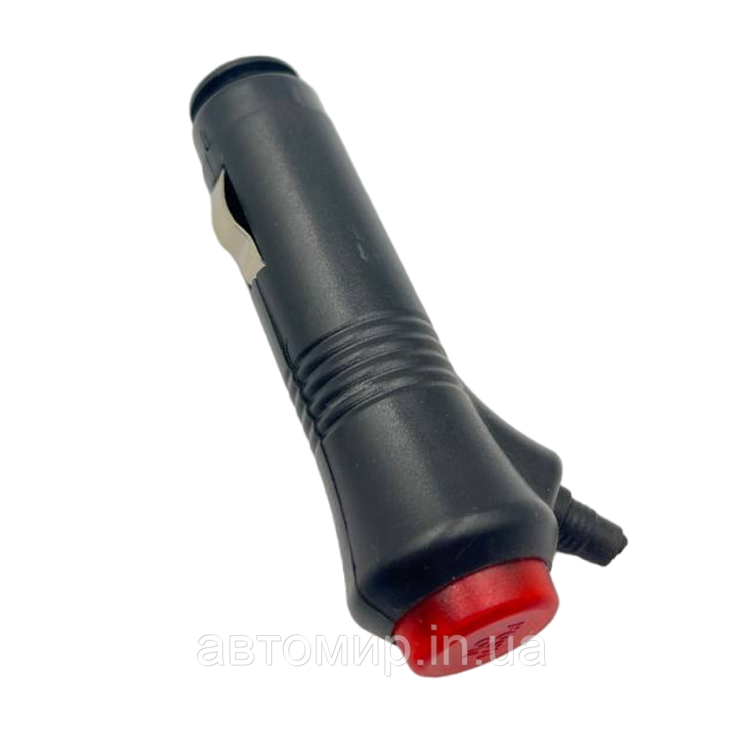 Автомобільний адаптер у прикурювач, штекер у прикурювач з функцією ON/OFF та світлодіодом 12-24V, фото 1