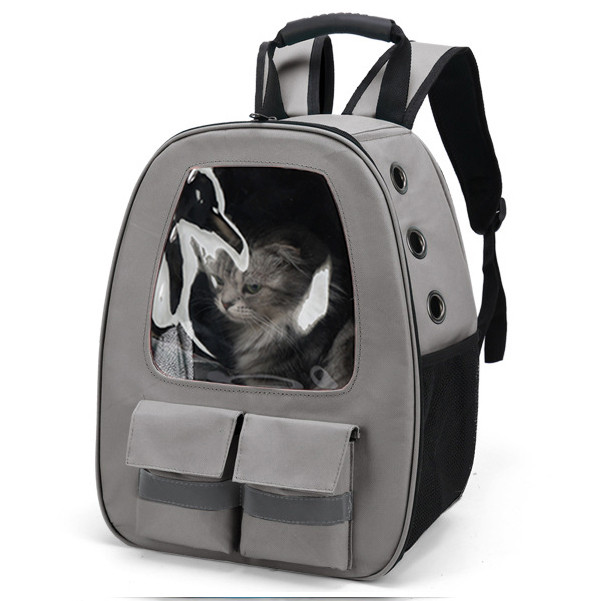 Рюкзак-переноска для котів та собак 41х32х19 CosmoPet CP-36 Gray