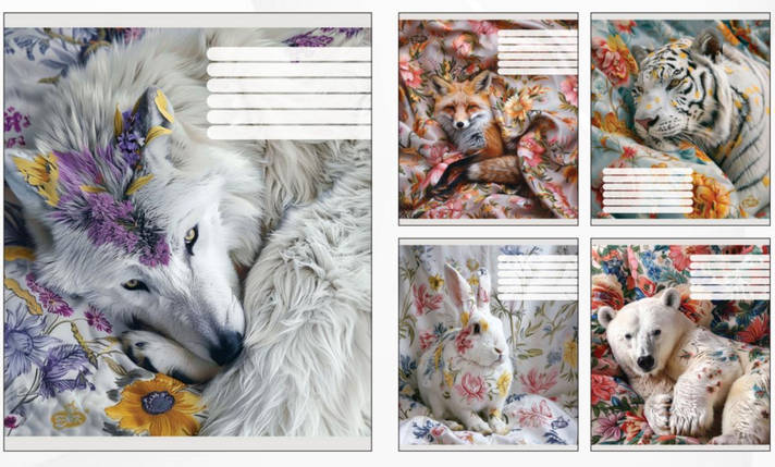 Зошит 48 арк. клітинка "Бріск" / Погляд тварин, фото 1