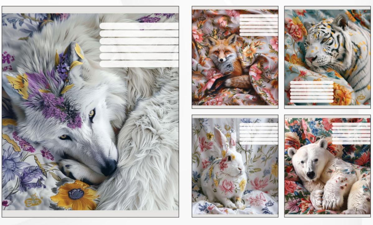 Зошит 48 арк. клітинка "Бріск" / Погляд тварин