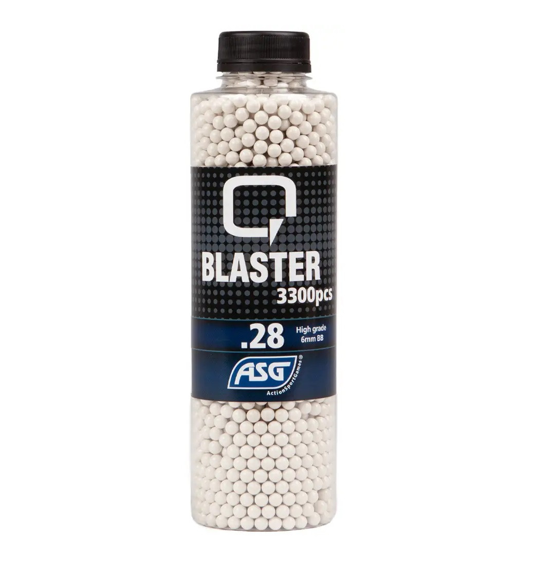 Страйкбольні кульки ASG Q Blaster калібр 6 мм 0,28 г, 3300 штук в упаковці, White