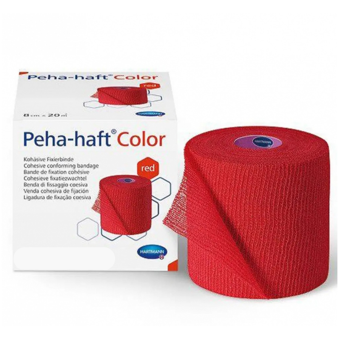 Бинт самофіксуючий Peha-haft (Пеха Хафт) 8см x 20м фіксуючий, червоний, Hartman