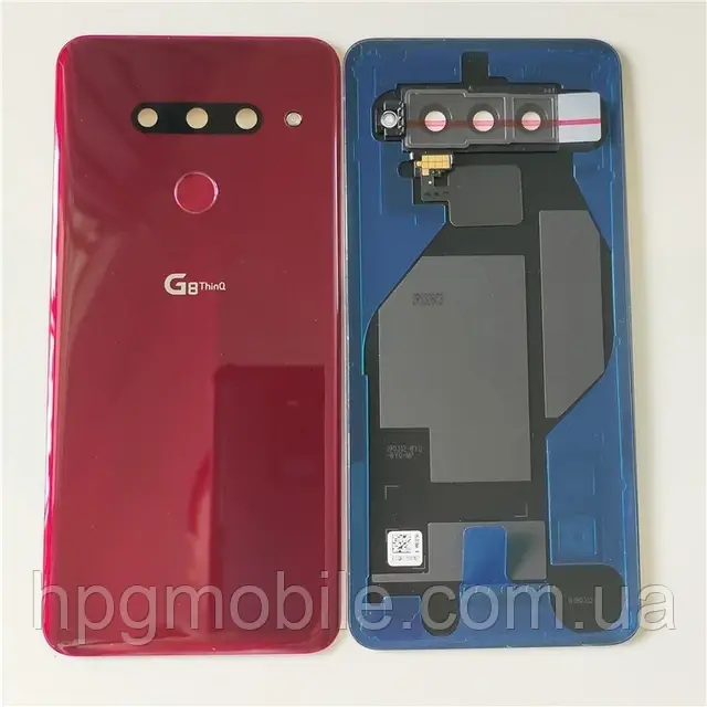 Задня панель корпусу (кришка акумулятора) для LG G8 ThinQ G820, оригінальна червона, Carmine Red, фото 1