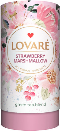 Чай зелений Lovare Полуничний зефір, тубус 80 гр (Ловаре), фото 1