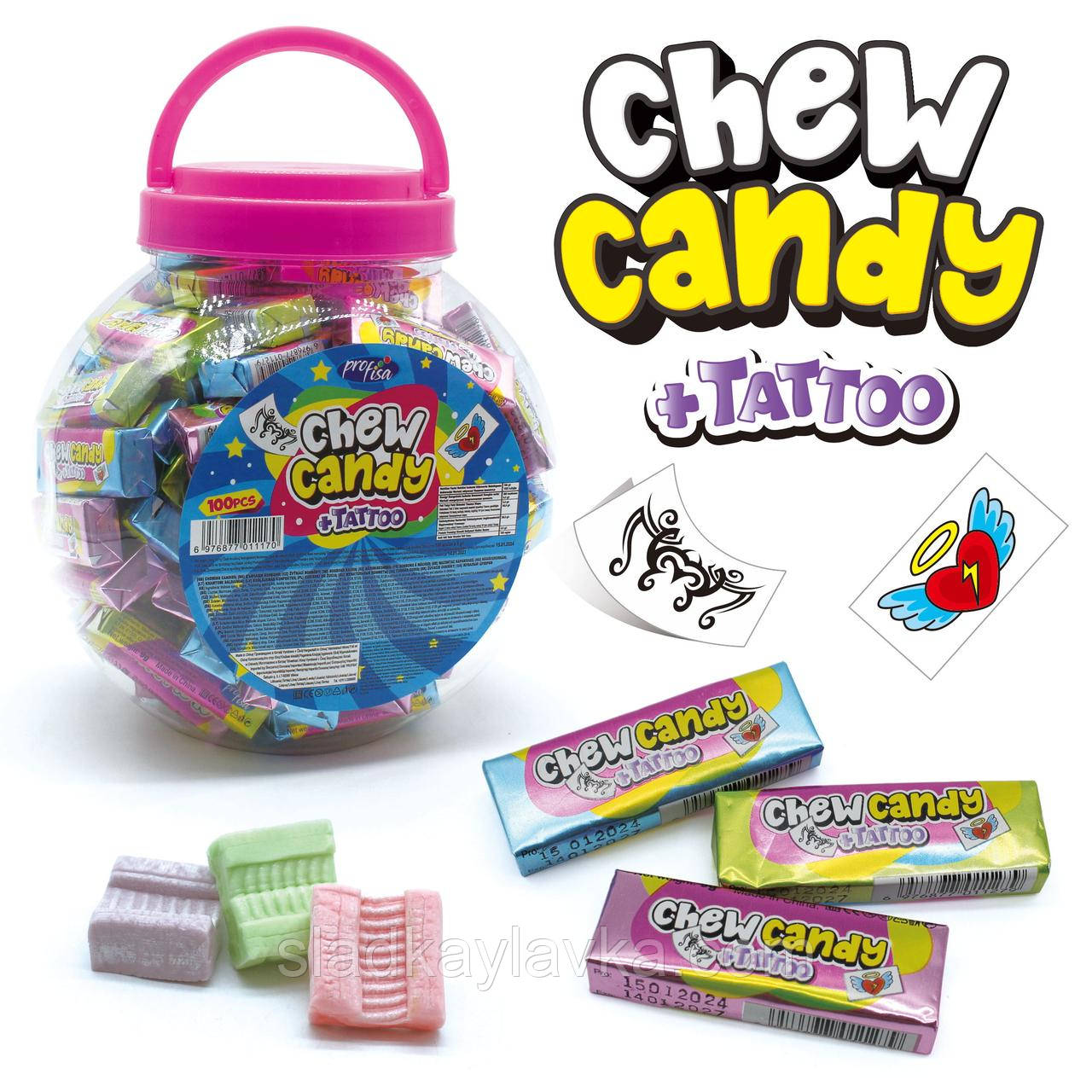 Жувальна цукерка Chew Candy Банку 100 шт (Profisa)