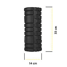 Масажний ролик Cornix EVA 33 x 14 см (валик, ролер) XR-0029 Black Poland, фото 6