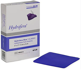 Бактеріостатична, пов'язка поглинаюча  Hydrofera Blue classic 2×2- 5х5см (HB2214)