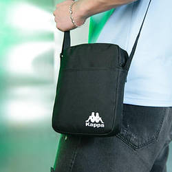 Чоловіча чорна сумка Kappa через плече Каппа месенджер