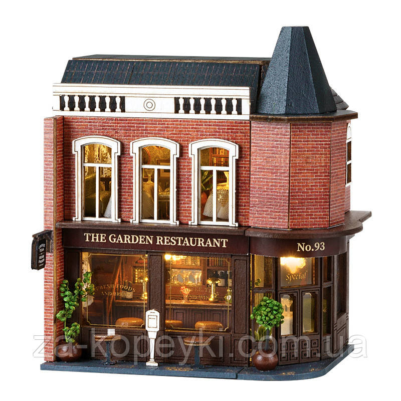 Румбокс Corner Restaurant конструктор Міні-будинок Кутовий Ресторан D-016, фото 1