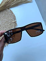 Брендові сонцезахисні чоловічі окуляри POLARIZED у стильній оправі, Коричневі